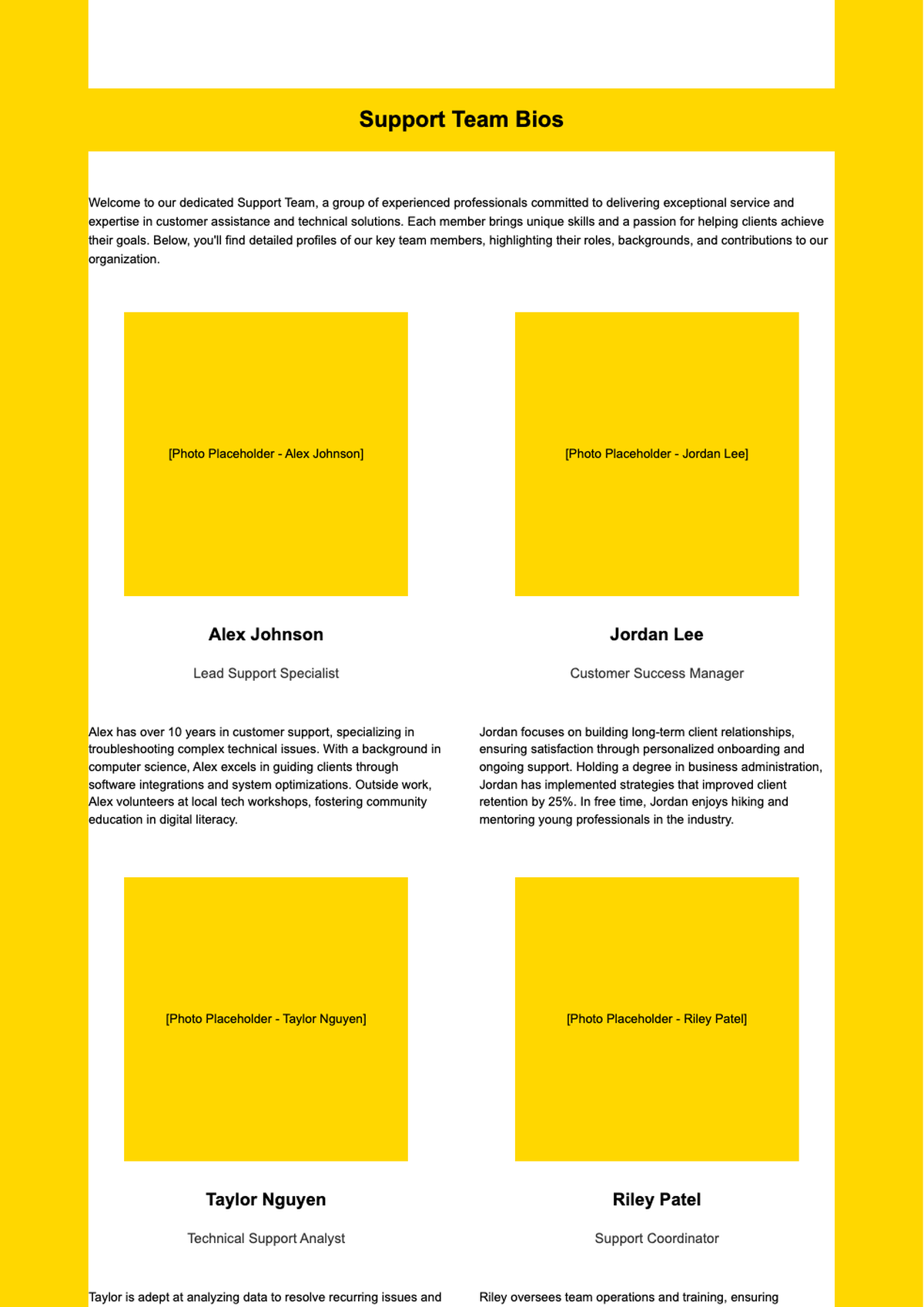 Support team introduction with staff bios and headshots_variant_2